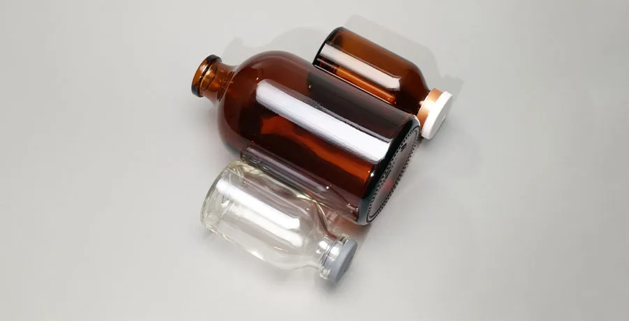 Gevormde farmaceutische glazen injectieflessen